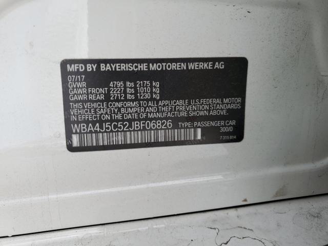 2018 BMW 440I GRAN WBA4J5C52JBF06826