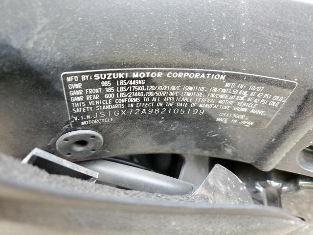 2008 SUZUKI GSX1300 R JS1GX72A982105199