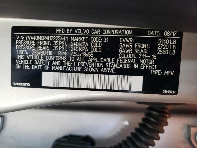 2017 VOLVO XC60 T5 DY YV440MDR4H2225441