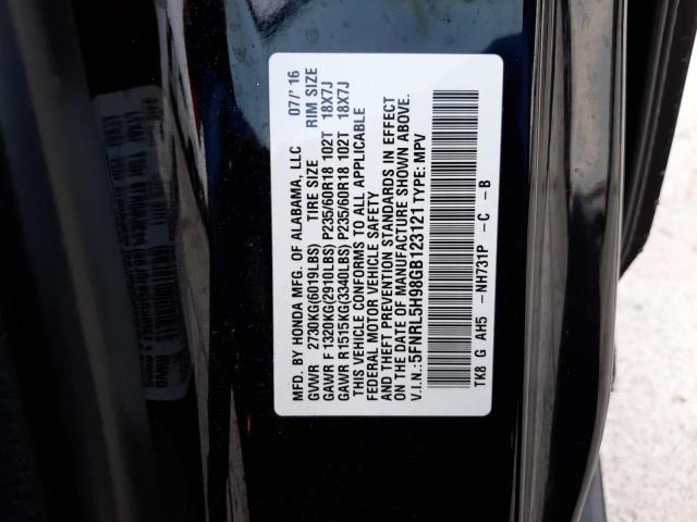 2016 HONDA ODDYSSEY 5FNRL5H98GB123121