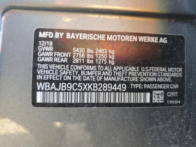WBAJB9C5XKB289449 BMW M550xi
