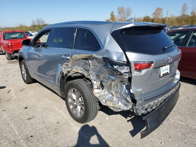 VIN 5TDJKRFH6ES052849 2014 Toyota Highlander, Xle no.3