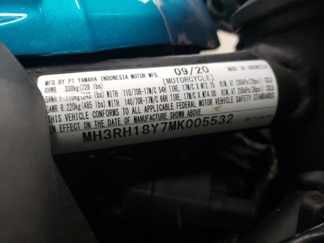 2021 YAMAHA YZFR3 A MH3RH18Y7MK005532