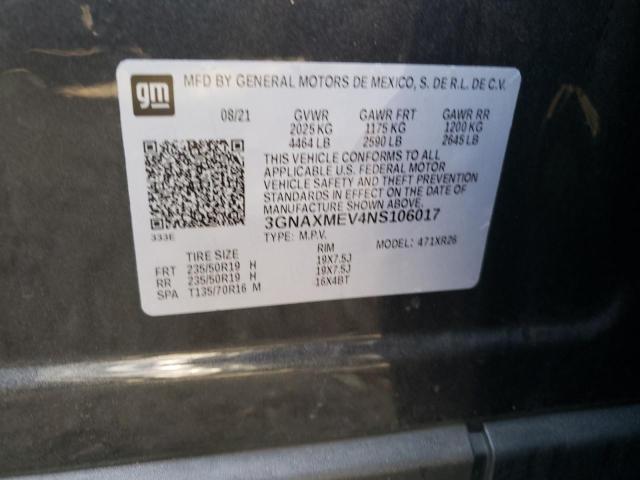 2022 CHEVROLET EQUINOX RS 3GNAXMEV4NS106017