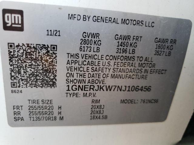 2022 CHEVROLET TRAVERSE R 1GNERJKW7NJ106456
