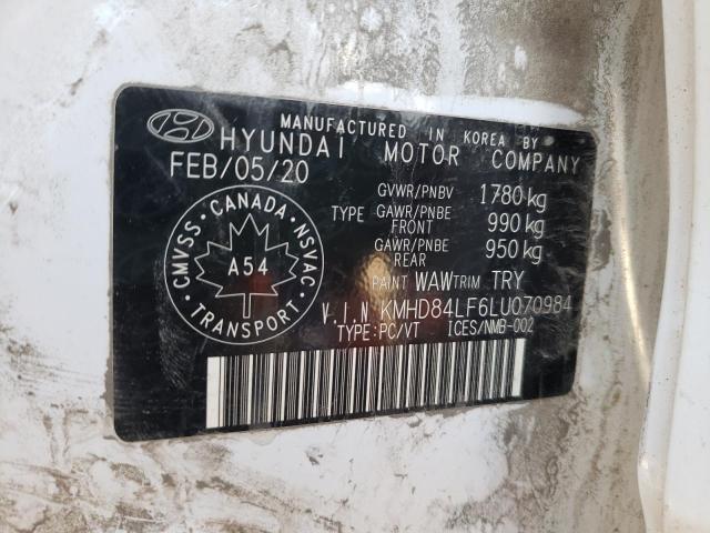 2020 HYUNDAI ELANTRA SE - KMHD84LF6LU070984