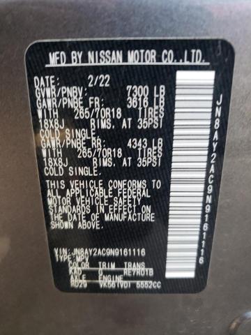 2022 NISSAN ARMADA S JN8AY2AC9N9161116