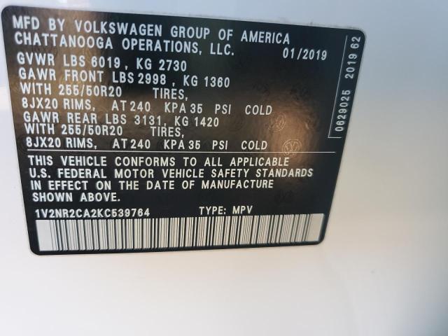 2019 VOLKSWAGEN ATLAS SEL - 1V2NR2CA2KC539764