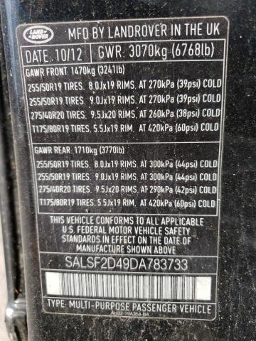 SALSF2D49DA783733 Land Rover RANGEROVER