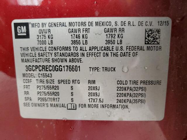 2016 CHEVROLET SILV1500 2 - 3GCPCREC0GG176601