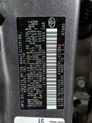 2019 TOYOTA CAMRY LE A 4T1B11HKXKU779187