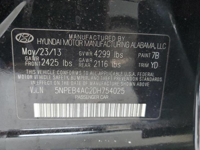 VIN 5NPEB4AC2DH754025 2013 HYUNDAI SONATA no.10