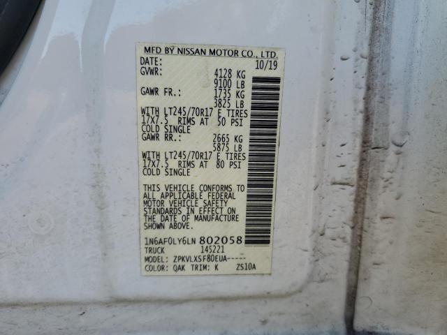 2020 NISSAN NV 2500 SV 1N6AF0LY6LN802058