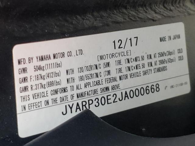 2018 YAMAHA FJR1300 AE JYARP30E2JA000668