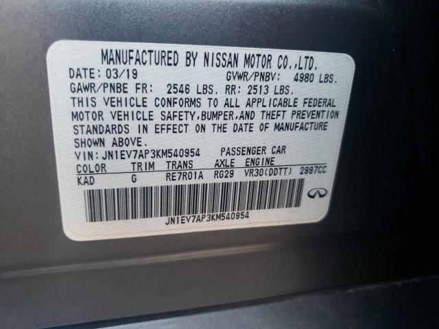 2019 INFINITI Q50 LUXE - JN1EV7AP3KM540954