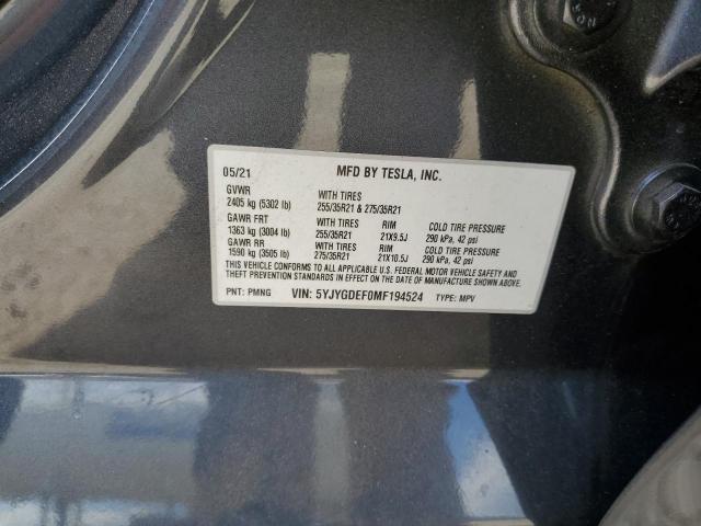 5YJYGDEF0MF194524 Tesla Model Y