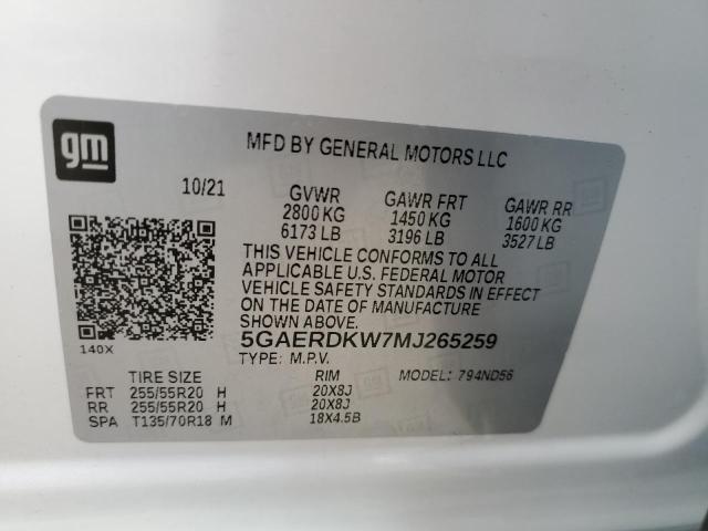 2021 BUICK ENCLAVE AV 5GAERDKW7MJ265259