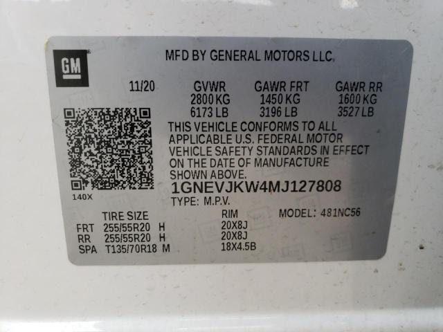 2021 CHEVROLET TRAVERSE R 1GNEVJKW4MJ127808