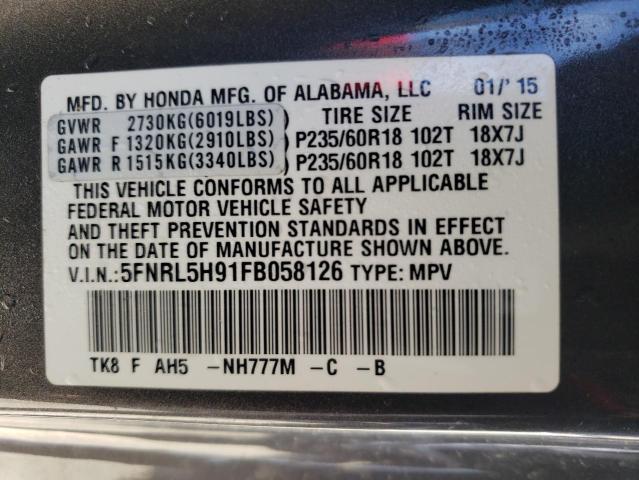 2015 HONDA ODYSSEY TO - 5FNRL5H91FB058126
