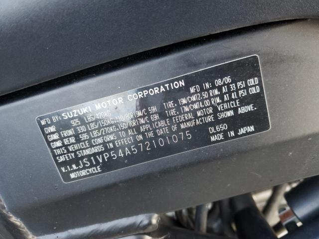 2007 SUZUKI DL650 JS1VP54A572101075