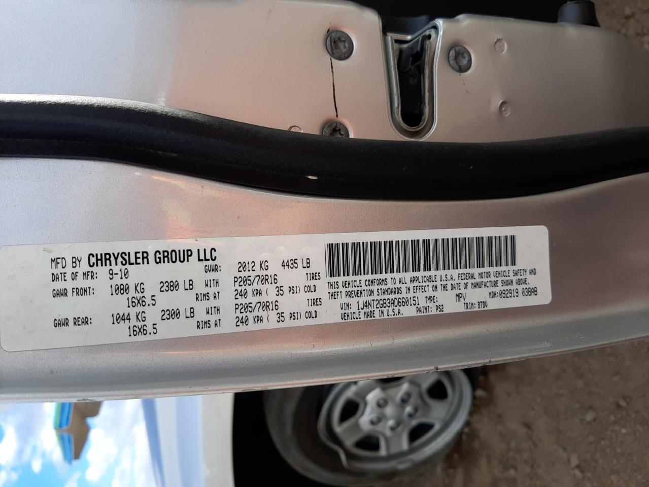 2010 Jeep Patriot Sport VIN: 1J4NT2GB3AD660151 Lot: 77768154