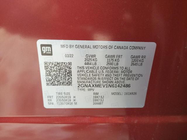2022 CHEVROLET EQUINOX RS 2GNAXMEV1N6142486