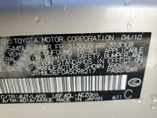 2010 LEXUS LS 460 - JTHBL5EF0A5098217