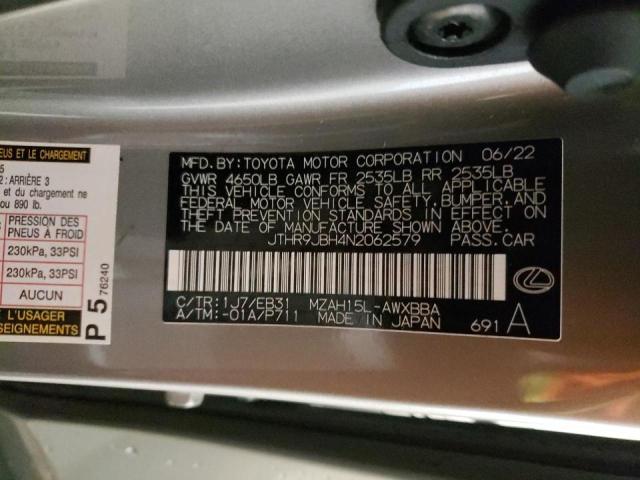 2022 LEXUS UX 250H BA JTHR9JBH4N2062579