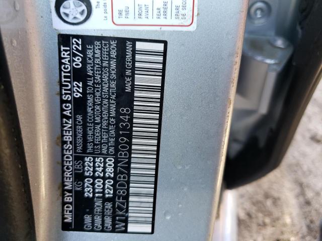 2022 MERCEDES-BENZ E350 W1KZF8DB7NB091348