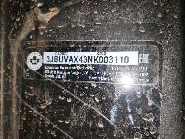 2022 CAN-AM DEFENDER L 3JBUVAX43NK003110