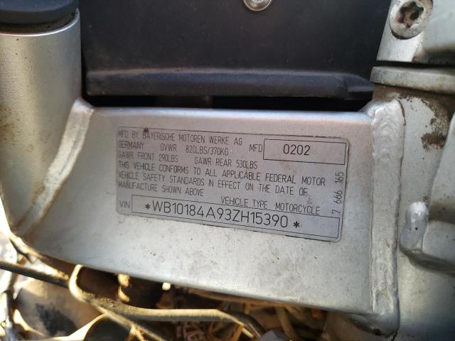2003 BMW F650 CS WB10184A93ZH15390