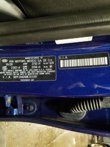 2021 KIA FORTE FE - 3KPF24AD6ME301091