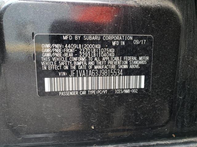 2018 SUBARU WRX - JF1VA1A63J9815534