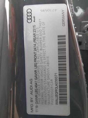 2020 AUDI A3 S-LINE WAUJEGFF0LA039371