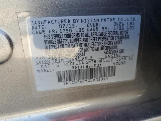 2016 NISSAN VERSA S/S - 3N1CN7AP9GL803344