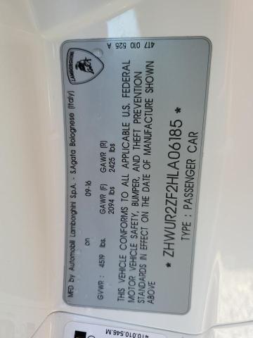 2017 LAMBORGHINI HURACAN ZHWUR2ZF2HLA06185