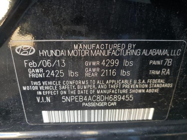 VIN 5NPEB4AC8DH689455 2013 HYUNDAI SONATA no.10