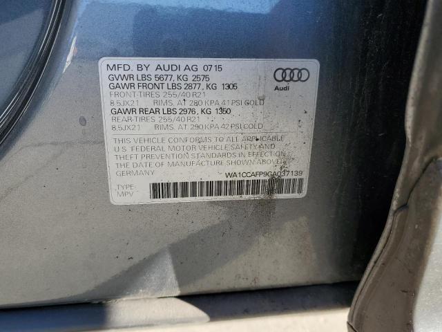 2016 AUDI SQ5 PREMIU WA1CCAFP9GA037139