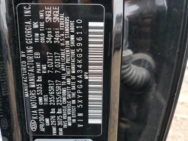 2019 KIA SORENTO 5XYPG4A34KG596110