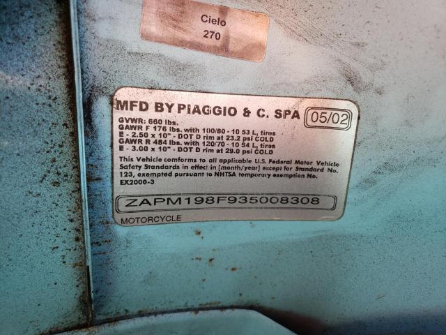 2003 VESPA M198F ZAPM198F935008308