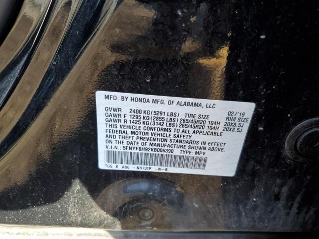 2019 HONDA PASSPORT T - 5FNYF8H92KB006390