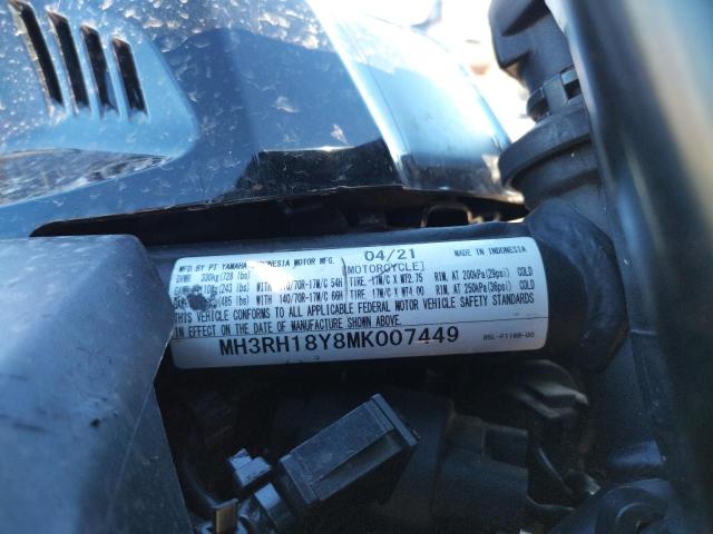 2021 YAMAHA YZFR3 A MH3RH18Y8MK007449
