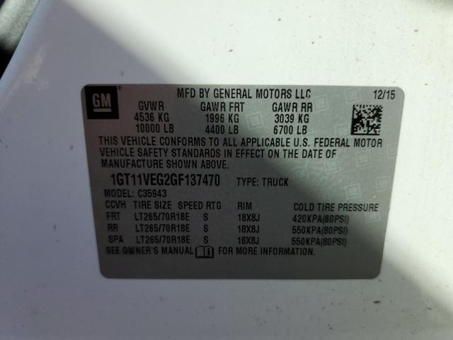 2016 GMC SIERRA C35 1GT11VEG2GF137470