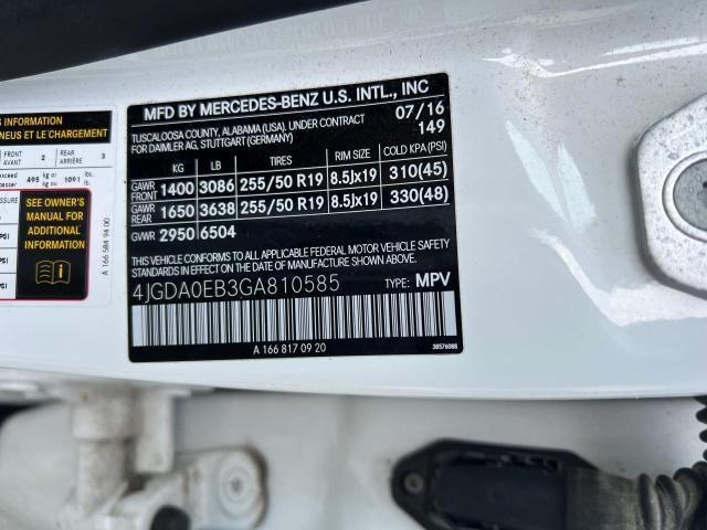 2016 MERCEDES-BENZ GLE 300D 4 4JGDA0EB3GA810585