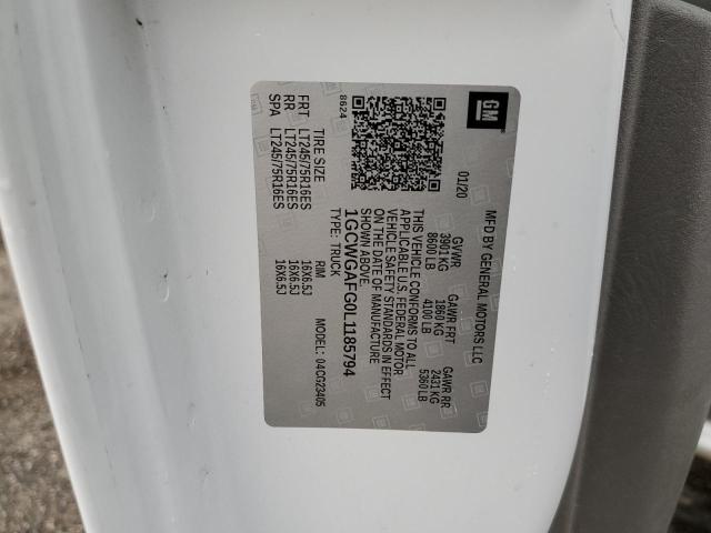 2020 CHEVROLET EXPRESS G2 - 1GCWGAFG0L1185794