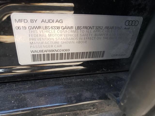 2019 AUDI A8 L WAU8EAF88KN024069