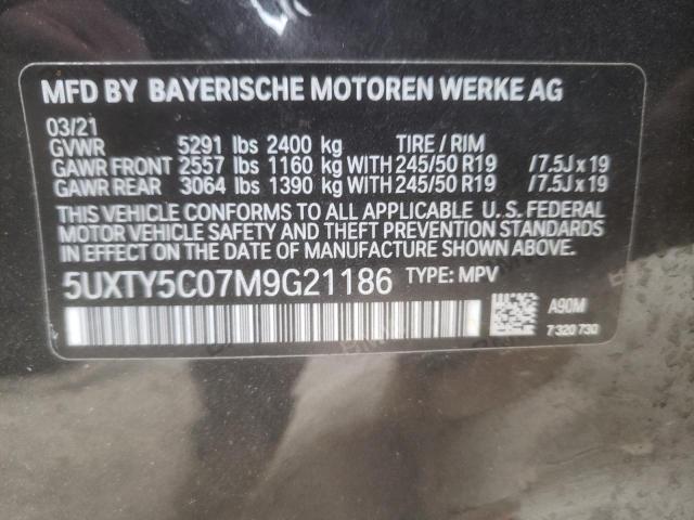 5UXTY5C07M9G21186 BMW X3 Xdrive30i