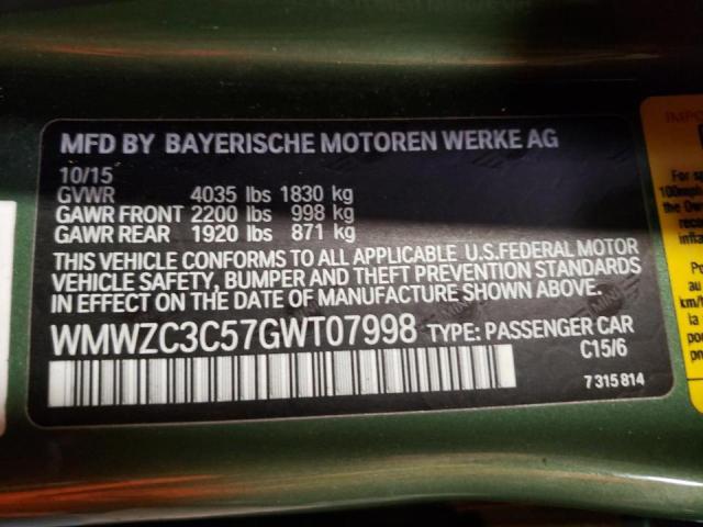 WMWZC3C57GWT07998 Mini Cooper