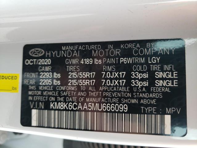 2021 HYUNDAI KONA SEL P - KM8K6CAA5MU666099