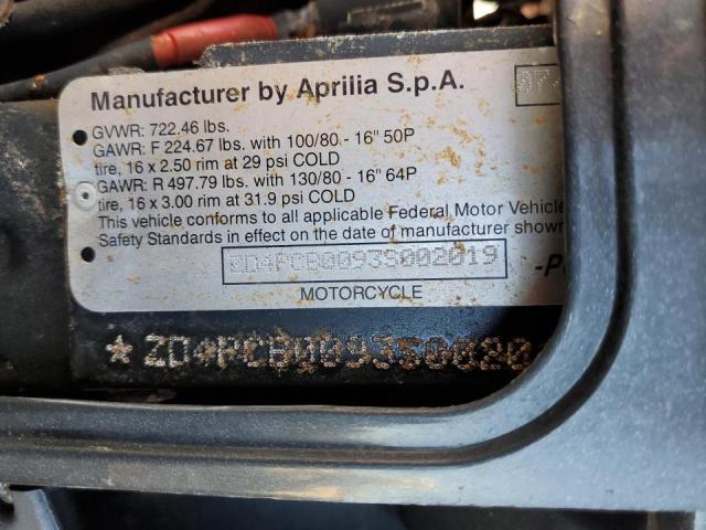 2003 APRILIA SCARABEO 1 ZD4PCB0093S002019